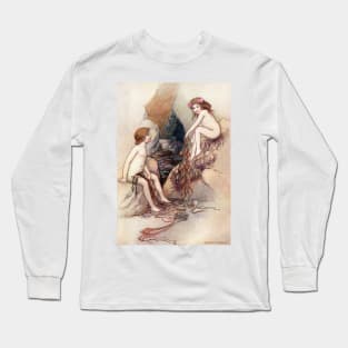 Tom Finds a Water Baby by Warwick Goble Long Sleeve T-Shirt